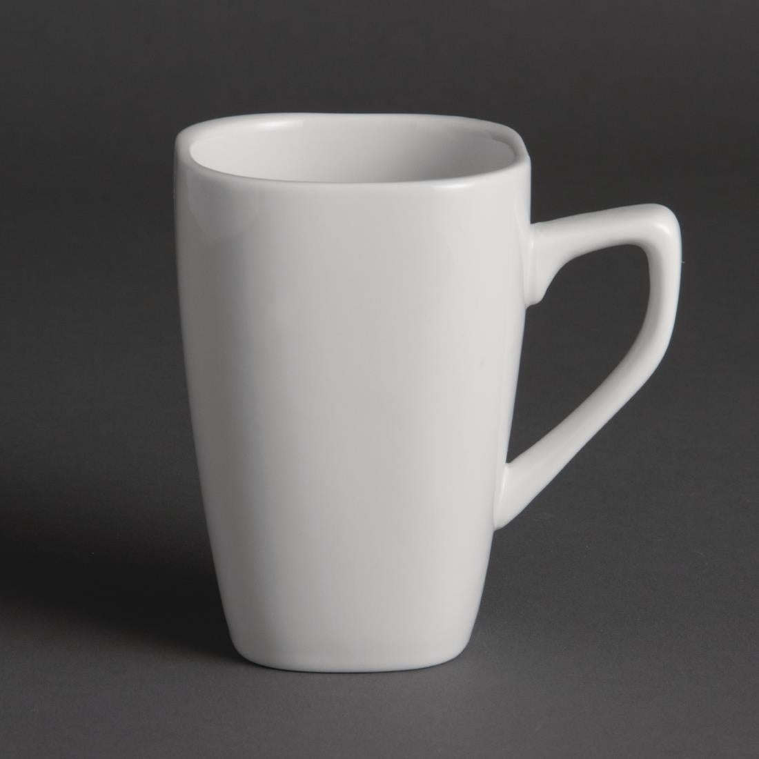 Olympia Whiteware Rounded Square Mugs 284ml 10oz (Pack of 12) - Y108 Olympia Crockery Olympia