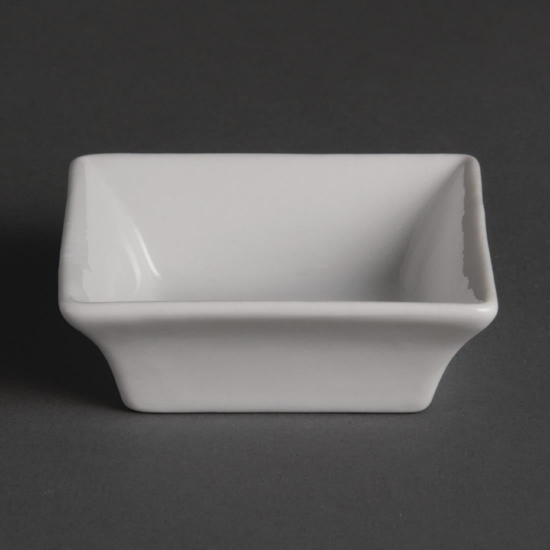 Olympia Whiteware Miniature Square Dishes 75mm (Pack of 12) - Y136 Olympia Crockery Olympia