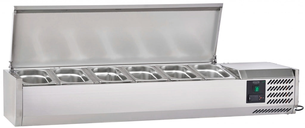 Sterling Pro Cobus Topping Well Stainless Steel Lid 6 x GN1/4 - SPT1400-330-SS VRX Topping Units Sterling Pro