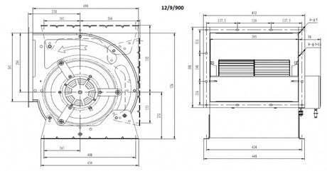 Combisteel Centrifugal Kitchen Extractor Fan 12/9 5000 m3/h - 7225.0100 Centrifugal Kitchen Extractor Fans Combisteel