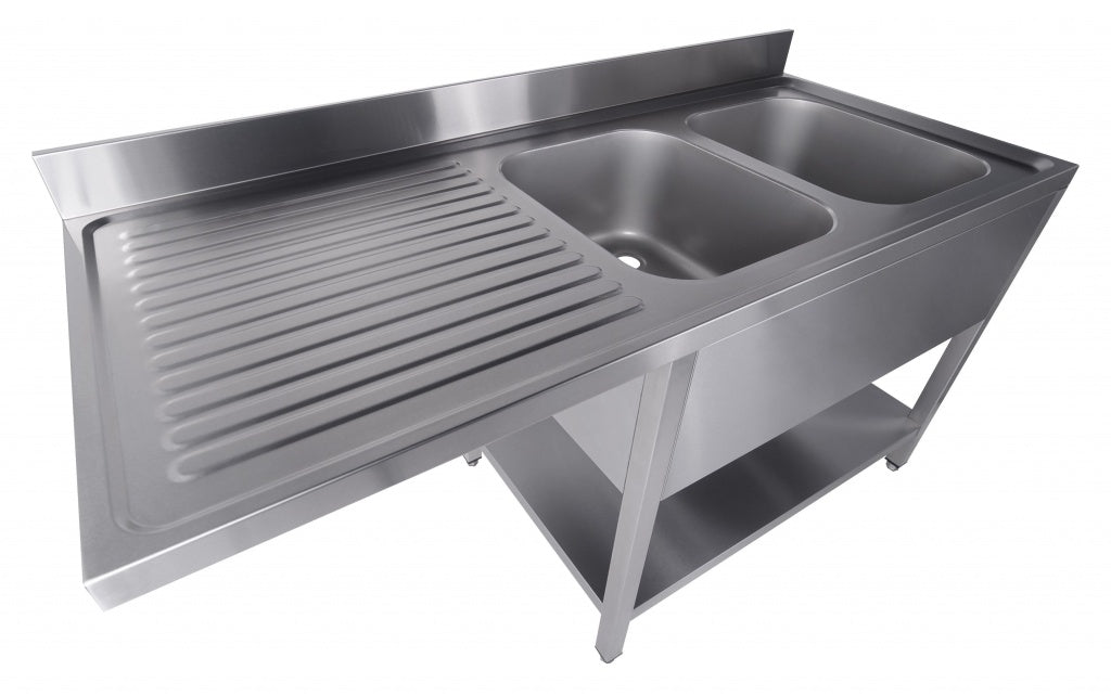 Combisteel Double Right Hand Bowls Dishwasher Sink 1600 x 700mm - 7333.1425 Dishwasher Sinks Combisteel
