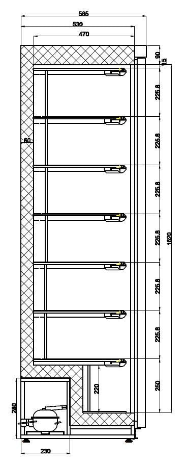 Combisteel Single Door Upright Storage Fridge Stainless Steel - 7450.0570 Refrigeration Uprights - Single Door Combisteel   