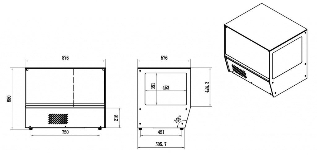 Combisteel Chilled Countertop Refrigerated Food Display Chiller 159 Ltr - 7450.0675 Refrigerated Counter Top Displays Combisteel