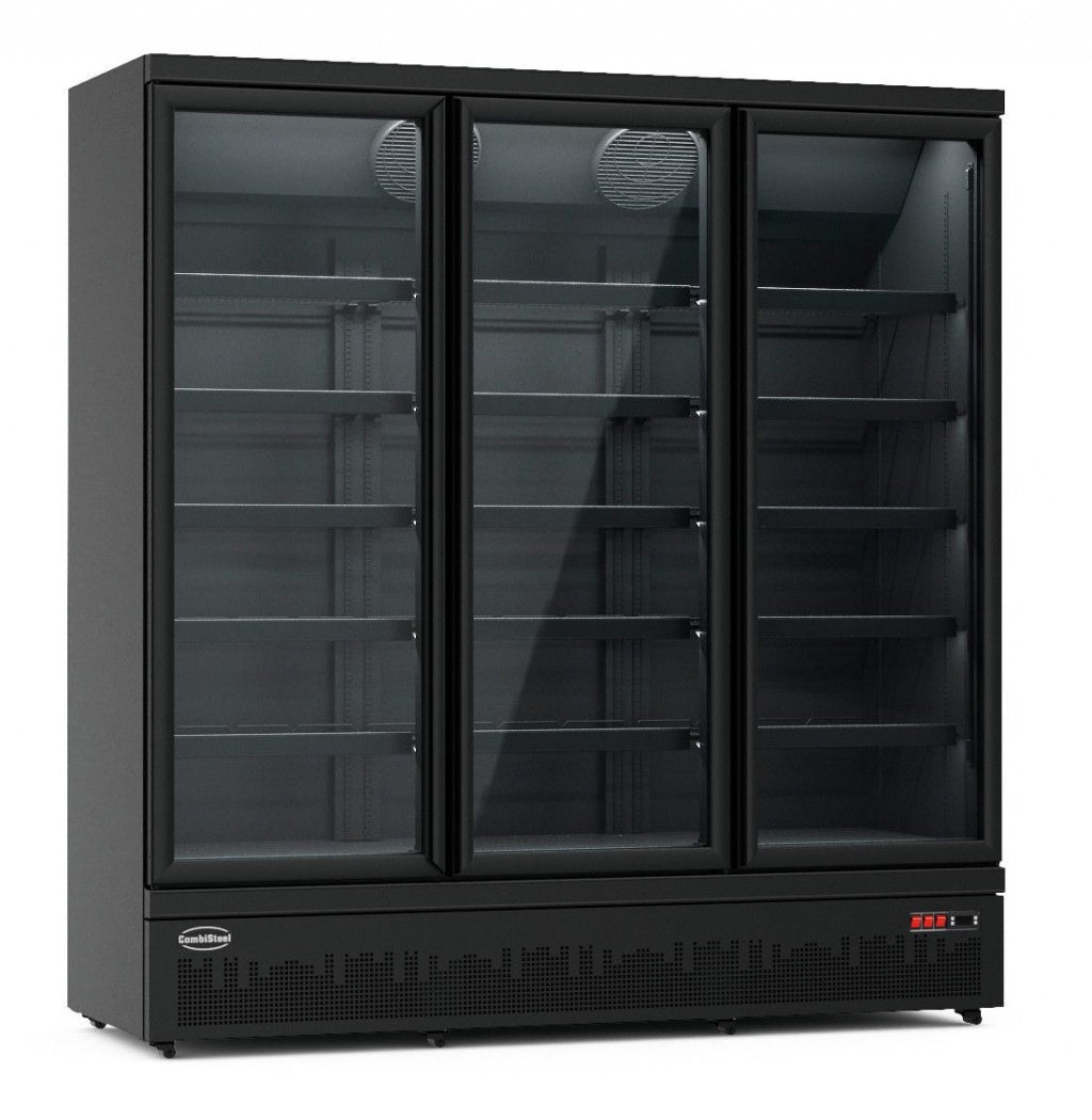 Combisteel Triple Glass Door Display Freezer JDE-1530F Black - 7455.2250 Upright Glass Door Freezers Combisteel