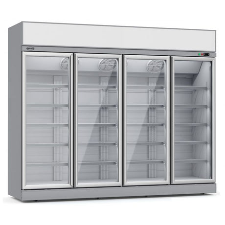Combisteel Four Hinged Glass Door Fridge Merchandiser 2060Ltr *Transport On Request* | 7455.2416 Four Door Bottle Coolers Combisteel