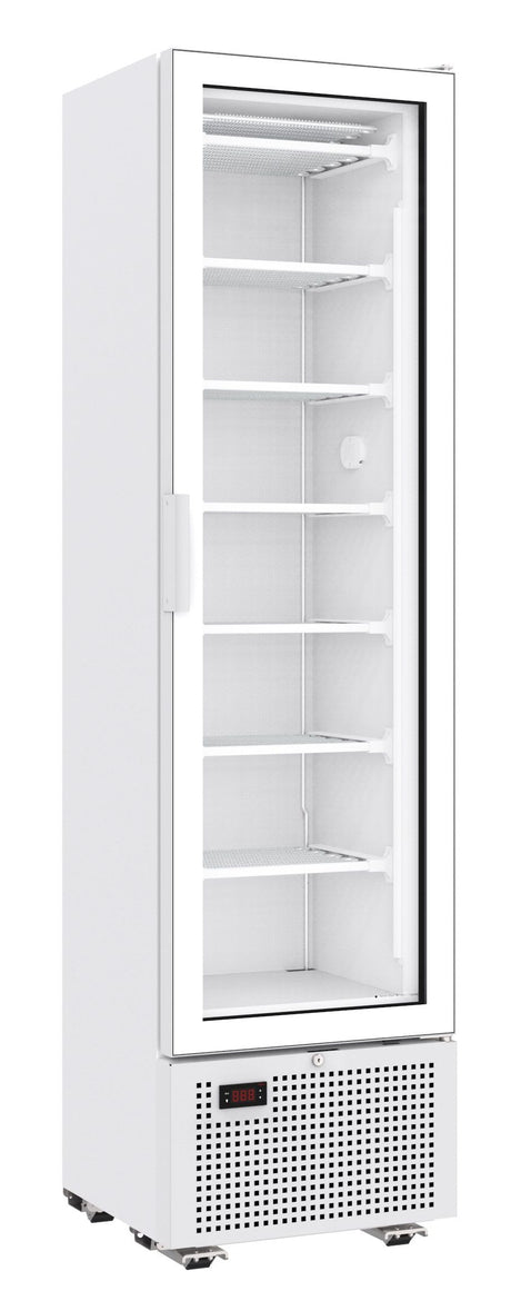 Combisteel Single Glass Door Display Freezer 221 Litre White - 7464.0050 Upright Glass Door Freezers Combisteel   