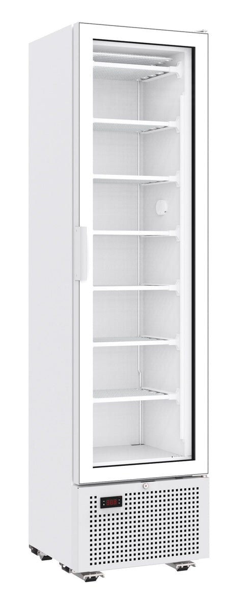 Combisteel Single Glass Door Display Freezer 221 Litre White - 7464.0050 Upright Glass Door Freezers Combisteel