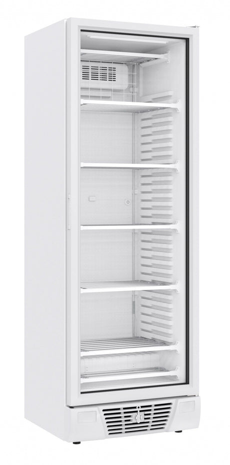 Combisteel Single Glass Door Display Freezer 382 Litre White - 7464.0062 Upright Glass Door Freezers Combisteel   