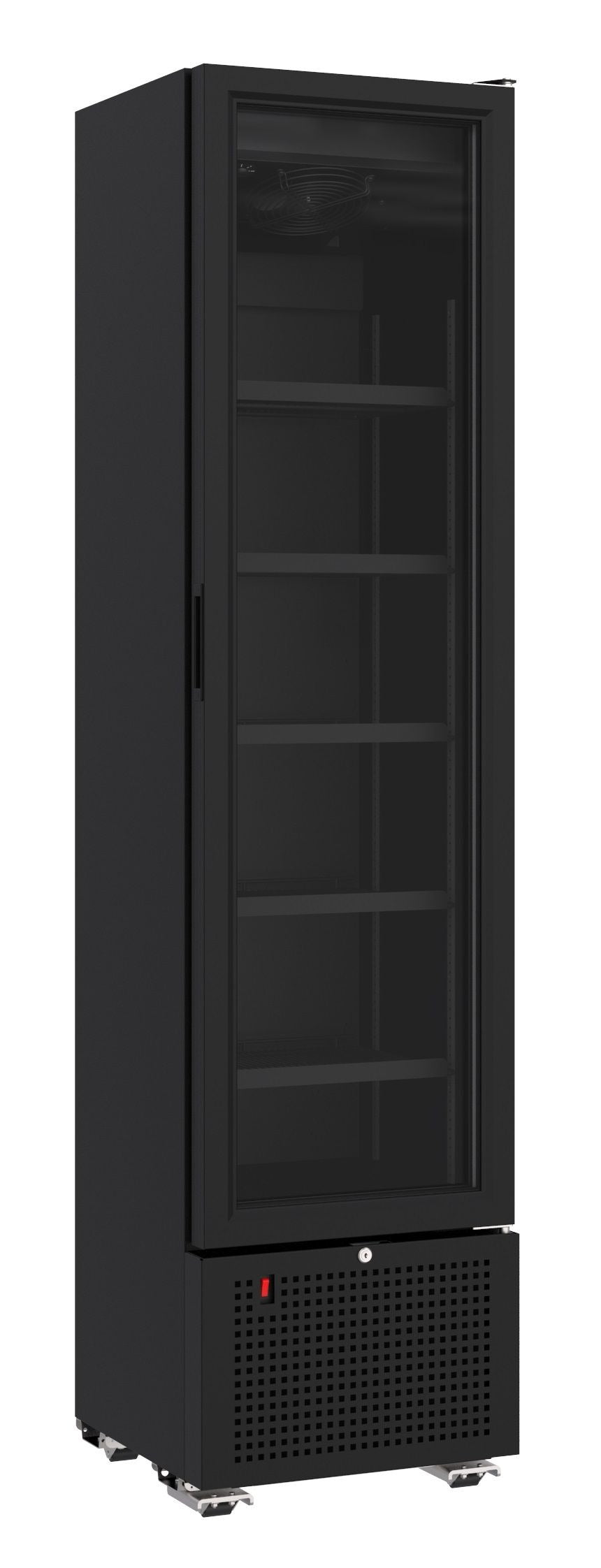 Combisteel Single Door Slimline Bottle Fridge Merchandiser Black 221 Litre - 7464.0205 Upright Single Door Bottle Coolers Combisteel