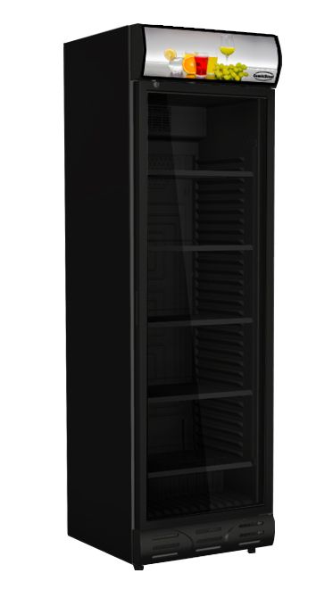 Combisteel Single Hinged Glass Door Fridge Merchandiser Black Left Hand - 7464.0093 Upright Single Glass Door Chillers Combisteel