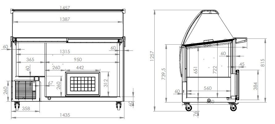 Combisteel Curacao Ice Cream Counter Display Freezer 10 x 5 Litre - 7472.0105 Ice Cream Display Freezers Combisteel