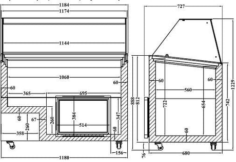 Combisteel Java Ice Cream Counter Display Freezer 8 x 5 Litre - 7472.0130 Ice Cream Display Freezers Combisteel