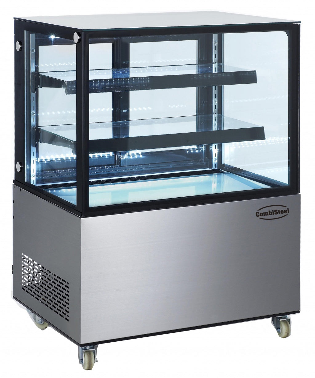 Combisteel Deli Patisserie Flat Glass Display Fridge 270 Ltr - 7487.0015 Refrigerated Floor Standing Display Combisteel
