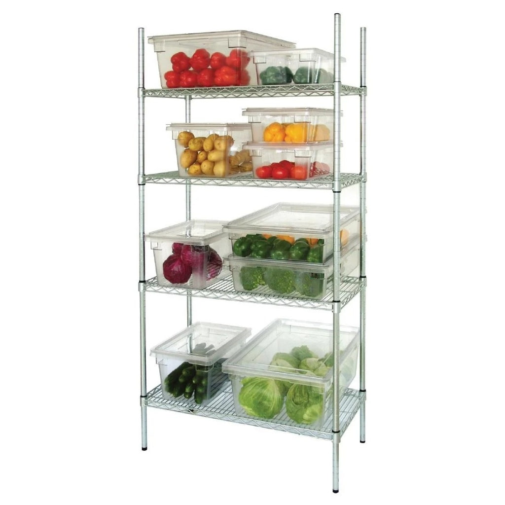 Combisteel 4 Tier Chrome Wire Shelving Rack Kit 900mm Wide - 7530.0005 Chrome Wire Shelving and Racking Combisteel