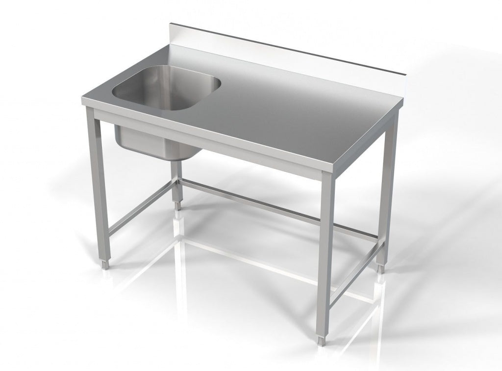 Combisteel Stainless Steel Sink Single Left Hand Bowl 1200 x 700 mm - 7812.0600 Single Bowl Sinks Combisteel