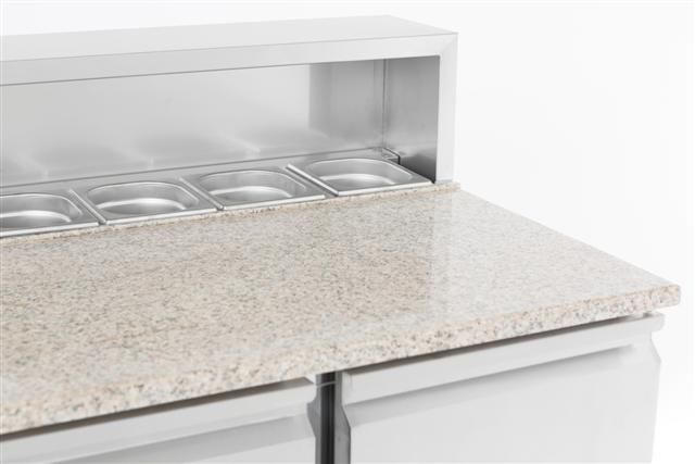 Combisteel 2 Door Pizza Prep Counter Saladette Fridge 2x 1/1GN + 5x 1/6GN - 7950.0070 Pizza Prep Counters - 2 Door Combisteel