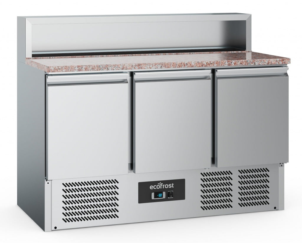 Combisteel Ecofrost 3 Door Pizza Prep Counter Saladette Fridge 7 x 1/6GN - 7950.5095 Pizza Prep Counters - 3 Door Combisteel
