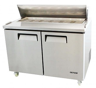 Atosa Stainless Steel Small Double Door Pizza Prep Counter - MSF8302 Saladette Counters ATOSA