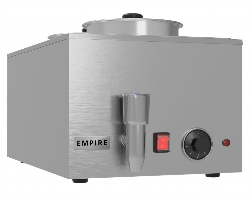 Empire Electric 2 Round Pot Wet Well Bain Marie with Drain Tap - Commercial Food Warmer | EMP-BM2P Bain Maries Empire