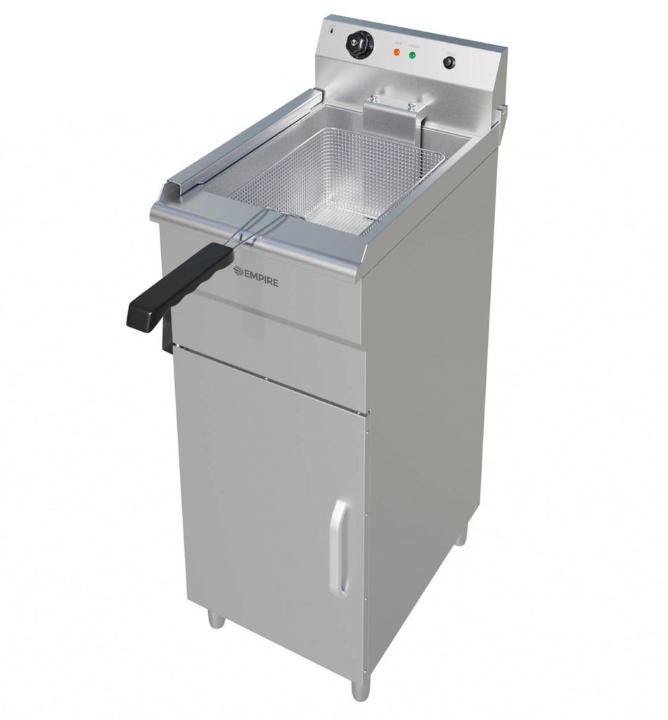 Empire 16L Single Tank Electric Floor-Standing Fryer – 3kW Commercial Deep Fryer | EMP-FSEF-16S Freestanding Electric Fryers Empire