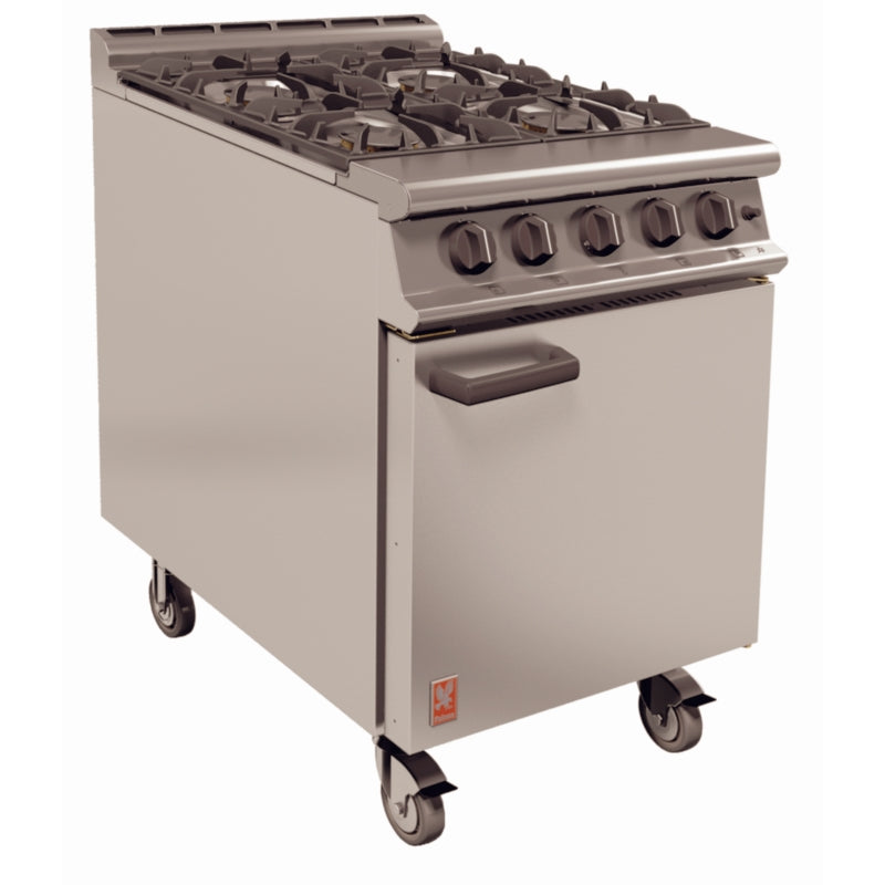 Falcon 4 Burner Dominator Plus Range G3161 Natural Gas with Castors 4 & 6 Burner Ovens Falcon