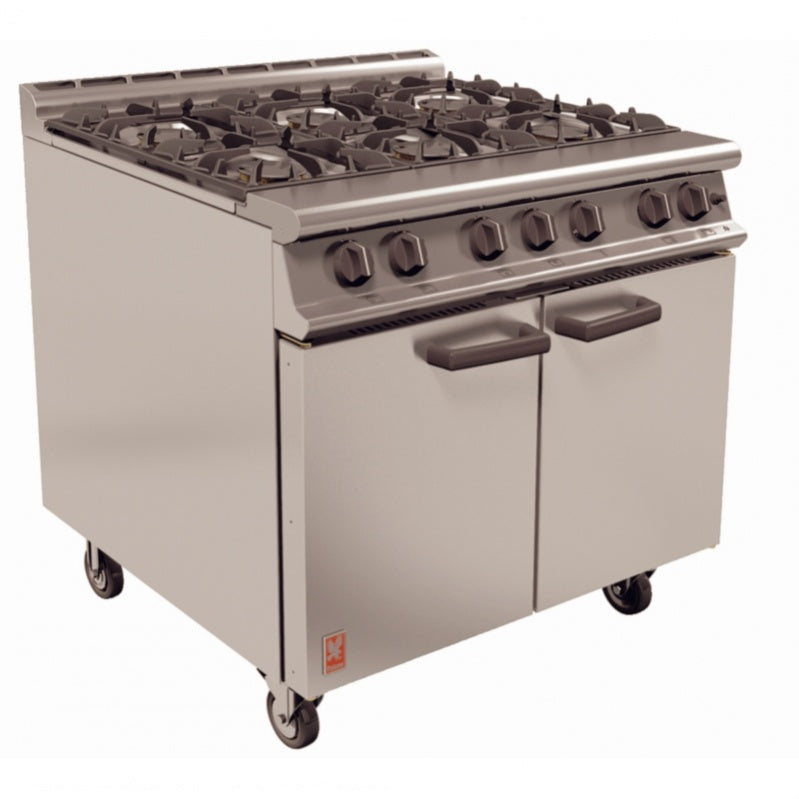 Falcon 6 Burner Dominator Plus Range G3101 Propane Gas with Castors 4 & 6 Burner Ovens Falcon
