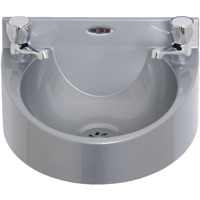 Mechline Basix Polycarbonate Wash Hand Basin Grey with Taps - CE986 Hand Wash Sinks Mechline