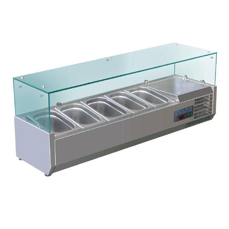 Polar Refrigerated Countertop Servery Prep Unit 5x 1/4GN - G608 VRX Topping Units Polar   
