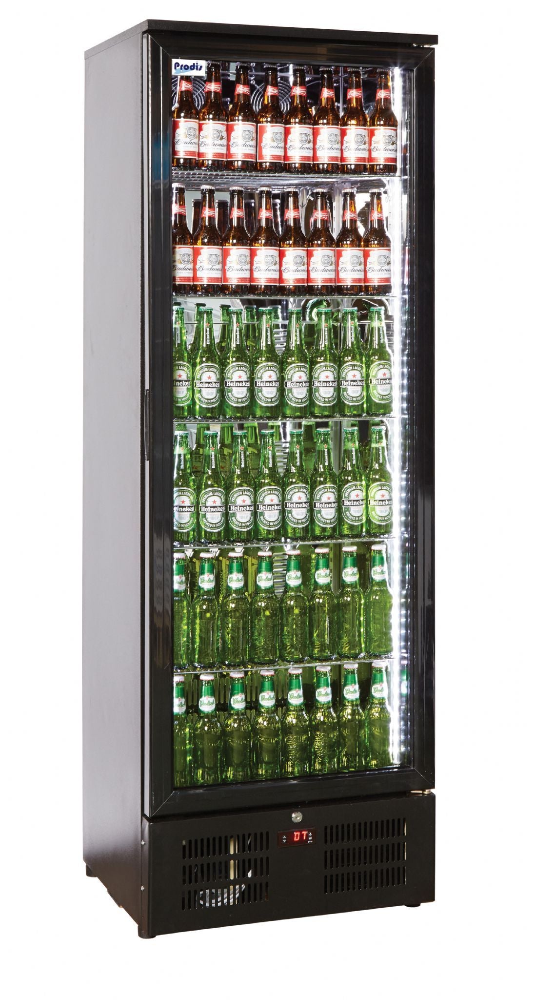 Prodis NT10-HC single door upright bottle cooler black finish Upright Single Door Bottle Coolers Prodis