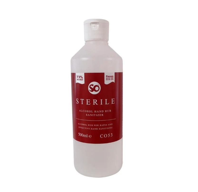 Alcohol Hand Rub Sanitiser 500ml - DF012 Hand Sanitiser Liquids & Refills Unbranded