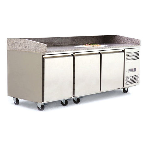 Atosa Triple Door Granite Top Pizza Counter Fridge - EPF3485GR Pizza Prep Counters - 3 Door ATOSA