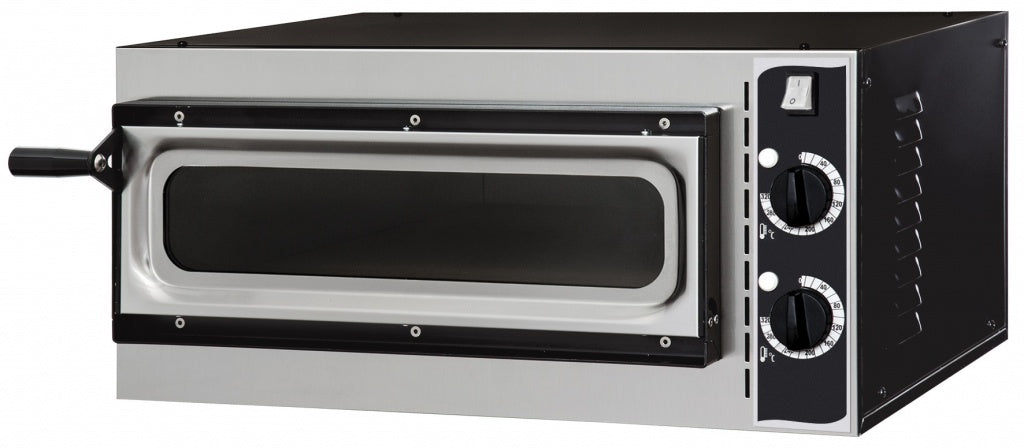 Empire Commercial Single Deck Pizza Oven – Space-Saving Compact - 1 x 12.6-inch Pizza | Electric 1.6kW 320°C Single Deck Pizza Ovens Empire