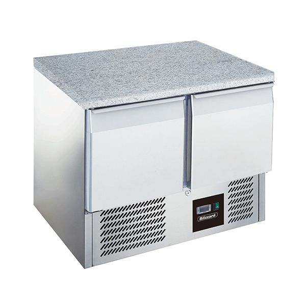 Blizzard 2 Dr Compact Gn Counter With Granite Worktop 240L - BCC2-GR-TOP Refrigerated Counters - Double Door Blizzard