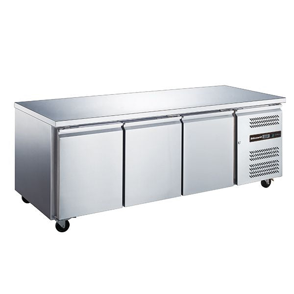 Blizzard 3 Door Gn1/1 Counter Without Upstand 417L - HBC3NU Refrigerated Counters - Triple Door Blizzard