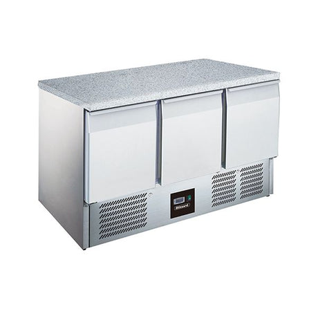 Blizzard 3Dr Compact Gn Counter With Granite Worktop 368L - BCC3-GR-TOP Refrigerated Counters - Triple Door Blizzard   