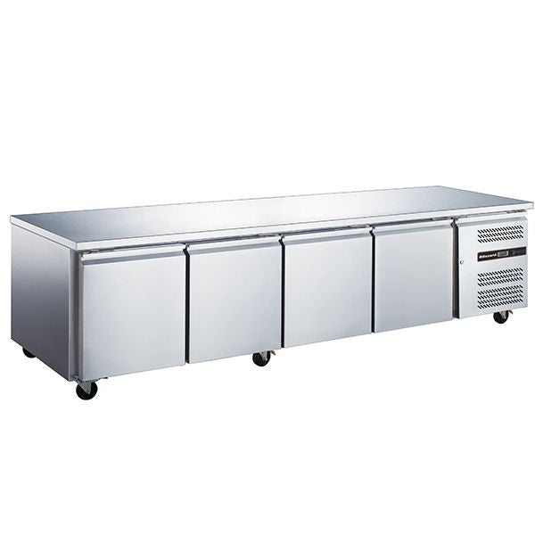 Blizzard 4 Door Gn1/1 Freezer Counter Without Upstand 553L - LBC4NU Refrigerated Counters - Four Door Blizzard