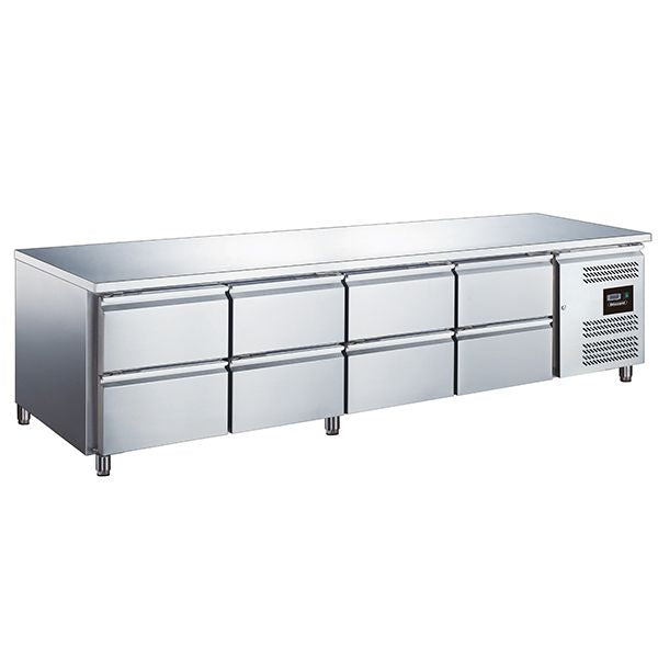 Blizzard 8 Drawer Low Height 650mm Snack Counter 420L - SNC4-DRW Counter Fridges With Drawers Blizzard