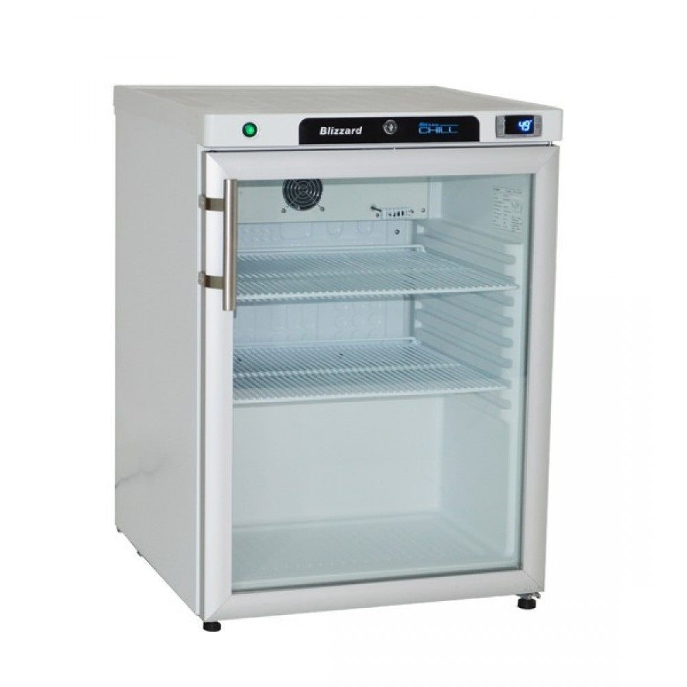 Blizzard Blue Line 200 White With Glass Door Refrigerator Refrigeration - Undercounter Blizzard