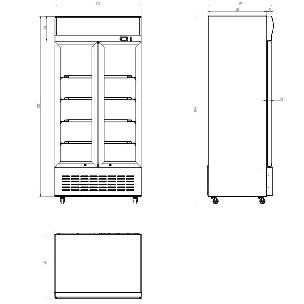 Blizzard Double Glass Door Merchandiser 630L - GD630 Upright Double Glass Door Chillers Blizzard