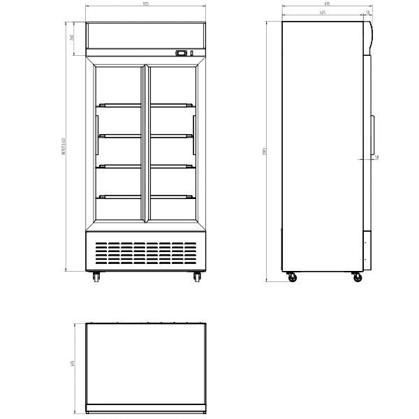 Blizzard Double Glass Sliding Door Merchandiser 630L - GD630SL Upright Double Glass Door Chillers Blizzard