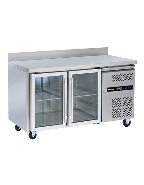 Blizzard Refrigerated 1/1 GN Counter with Glass Doors - HBC2CR Refrigerated Counters - Double Door Blizzard