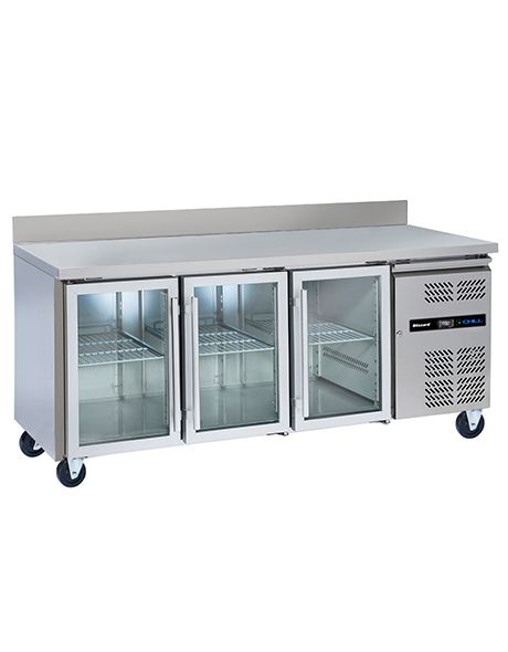 Blizzard Refrigerated 1/1 GN Counter with Glass Doors - HBC3CR Refrigerated Counters - Triple Door Blizzard
