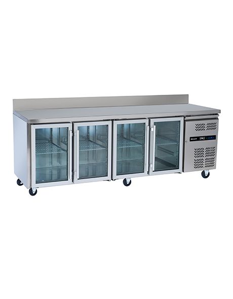 Blizzard Refrigerated 1/1 GN Counter with Glass Doors - HBC4CR Refrigerated Counters - Four Door Blizzard