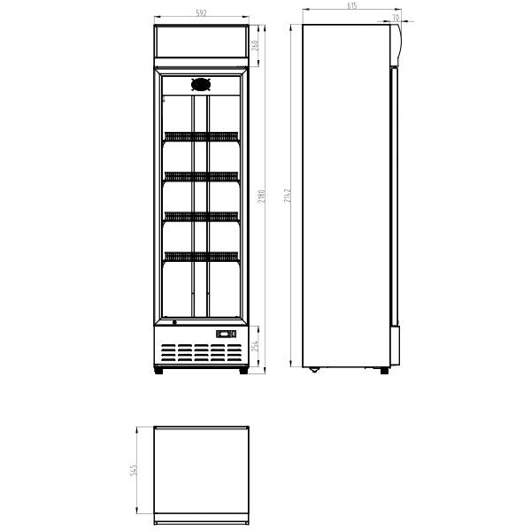 Blizzard Single Glass Door Merchandiser 350L - GD350 Upright Single Glass Door Chillers Blizzard