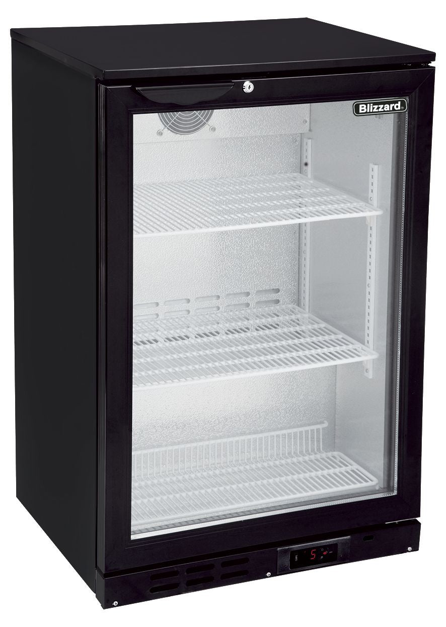 Blizzard Single Door Black Bar Bottle Cooler - BAR1 Single Door Bottle Coolers Blizzard