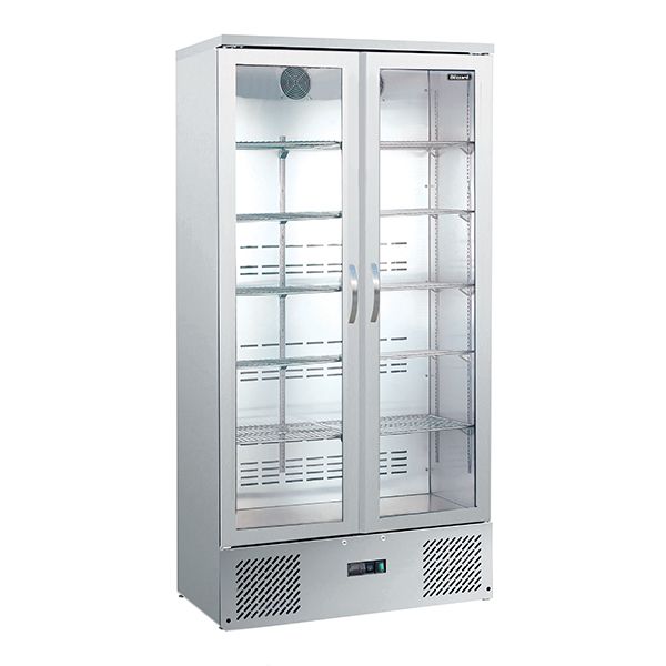 Blizzard Upright Double Door SS Bar Bottle Cooler (492 Btl) - BAR20SS Upright Double Glass Door Chillers Blizzard