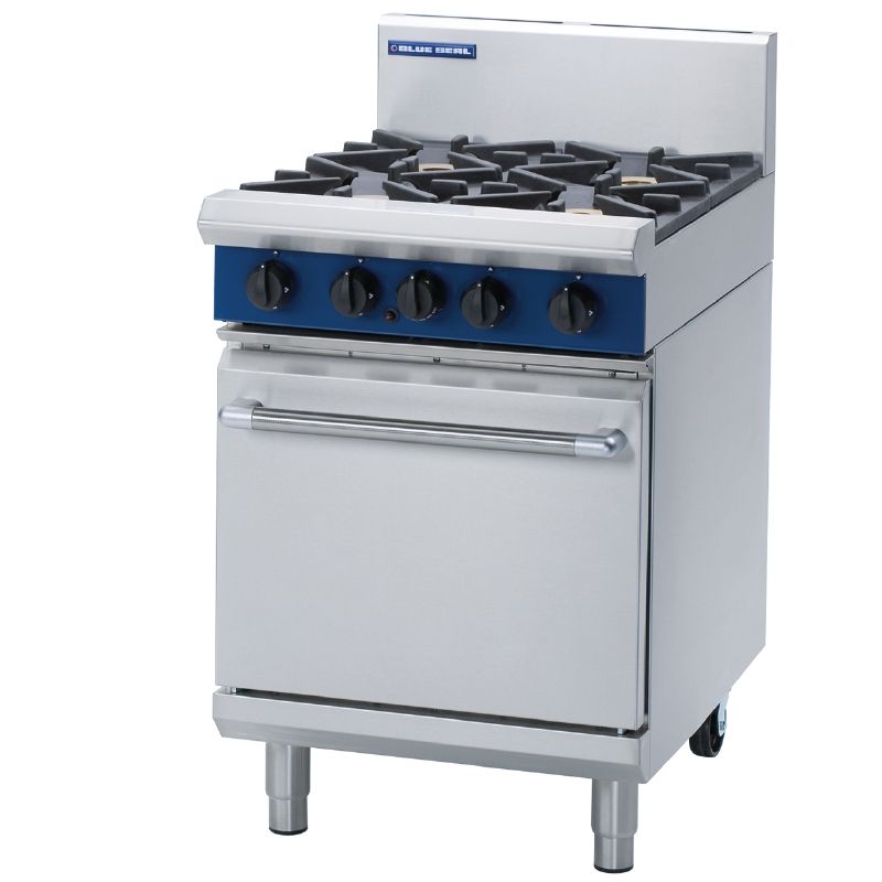 Blue Seal Static Natural Gas Range G504D-NAT - G020-N 4 & 6 Burner Ovens Blue Seal