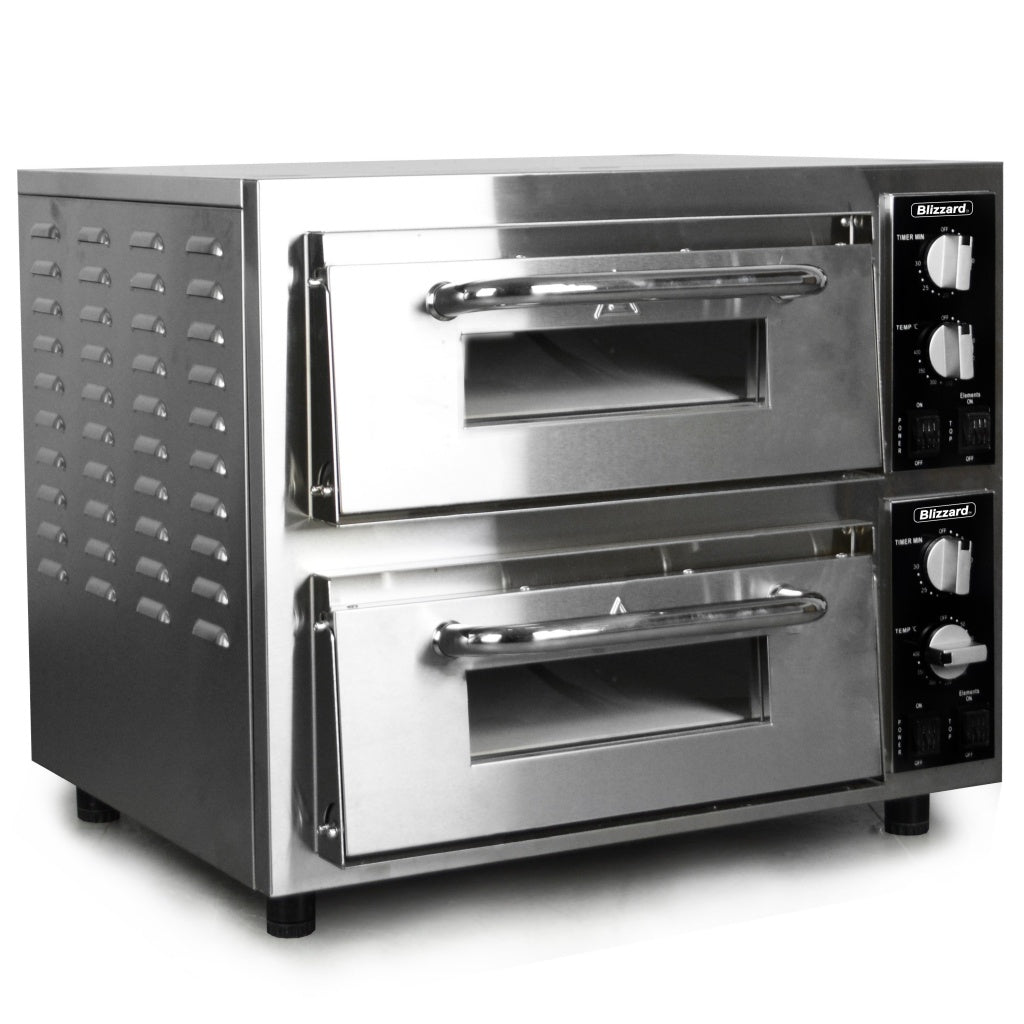 Blizzard Electric Twin Deck Pizza Oven 2 x 16 Inch - BPO2 Twin Deck Pizza Ovens Blizzard
