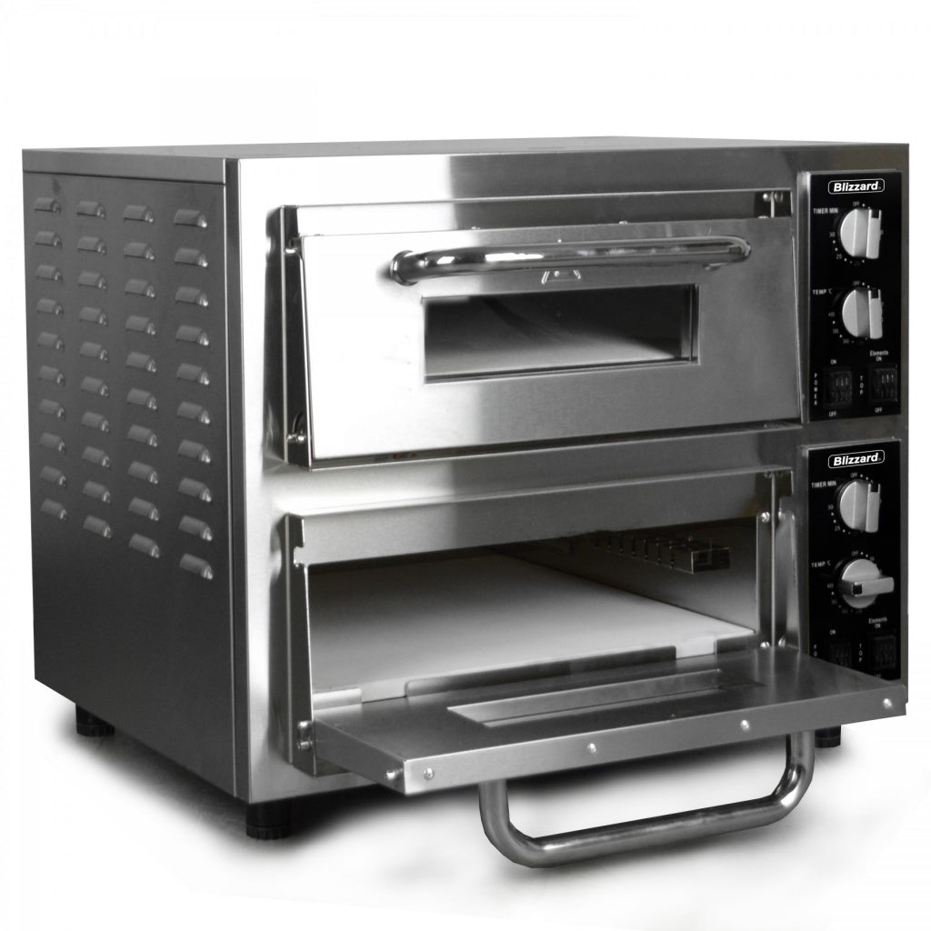 Blizzard Electric Twin Deck Pizza Oven 2 x 16 Inch - BPO2 Twin Deck Pizza Ovens Blizzard