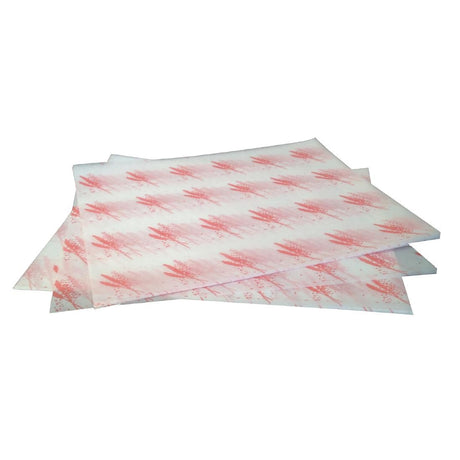 Burger Wrapping Paper Sheets Red 245 x 300mm (Pack of 1000) - GH036 Greaseproof Paper Non Branded   